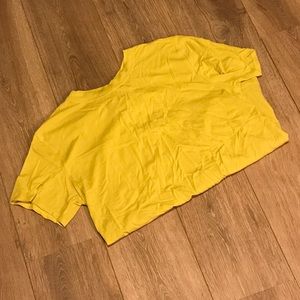 Lululemon all yours boyfriend tee. Tee is not cropped, just folded over.